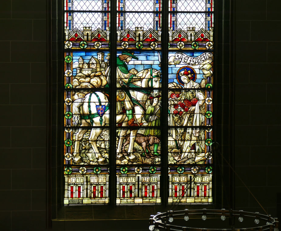 Das Rosenwunder der Heiligen Elisabeth - Fenster im Dom zu Fritzlar